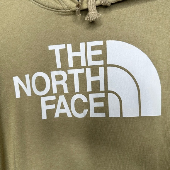 The North Face Men's Hoodie Half Dome Logo Pullover Sweatshirt Size XL Tan Beige - Picture 8 of 9